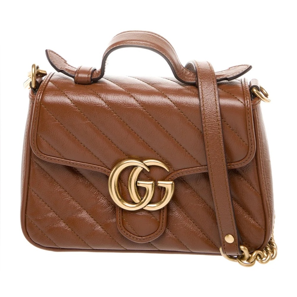 Gucci Tan Leather Crossbody Bag with Gold Accents